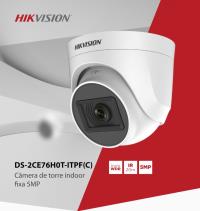 HIKVISION 5MP DS-2CE76H0T-ITPF 20Mt Gece Görüşü,2.8mm Lens, Plastik Mini Dome Kamera